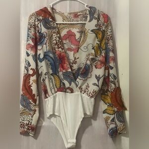 Fashion Nova Multicolor Floral Bodysuit